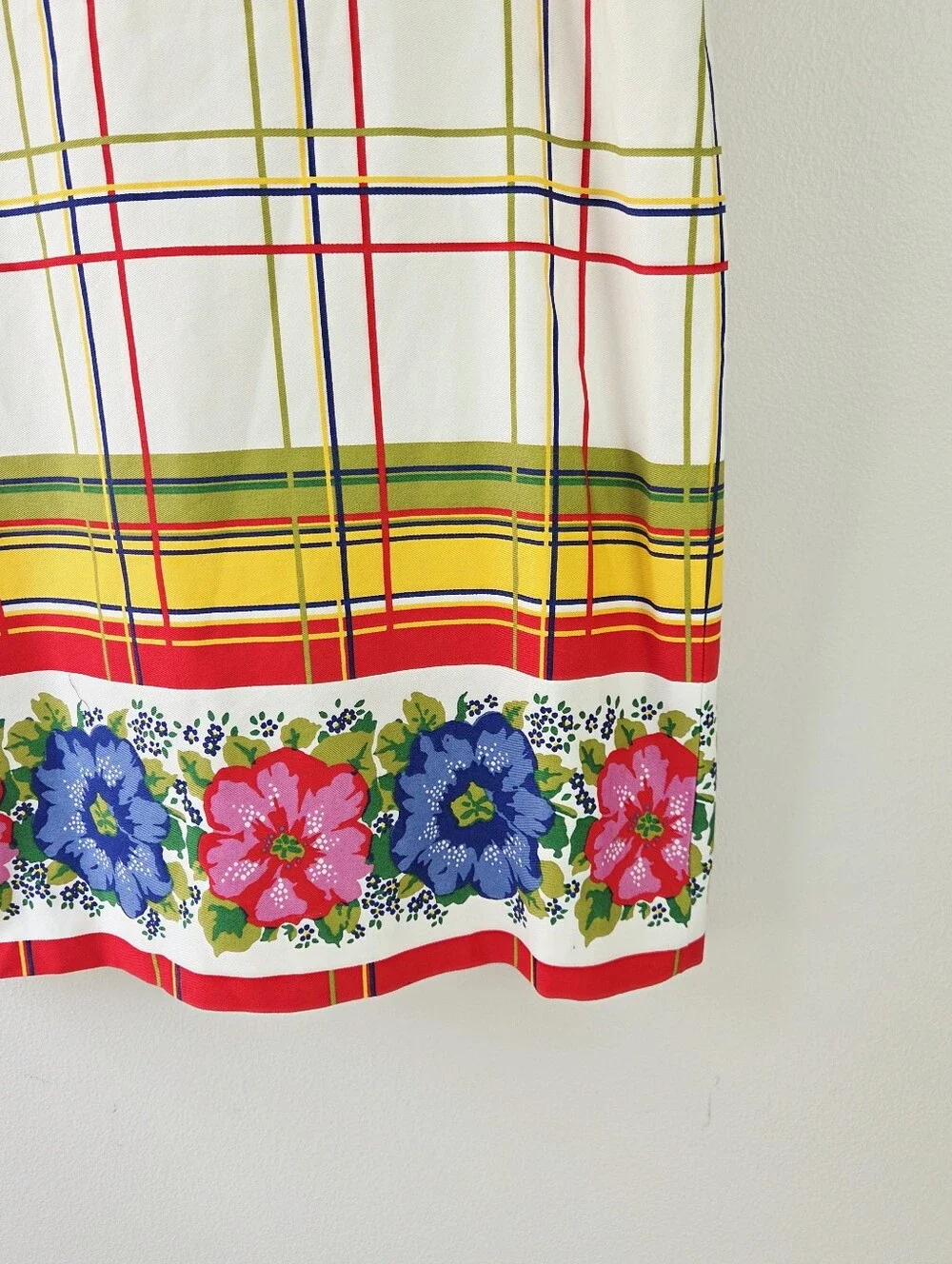 J. Crew Belted bi-stretch cotton dress with floral border Size 2